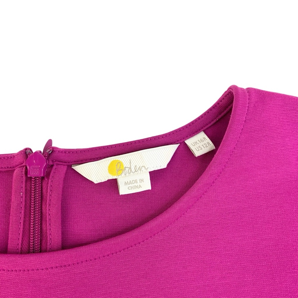 Boden Ruched Front Column Long Sleeve Midi Dress in Fuschia - Picture 5 of 8